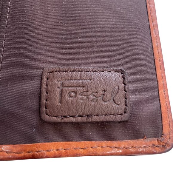 Fossil Leather Tooled Floral Wallet Studded Western Boho Rustic Vintage - Picture 3 of 7